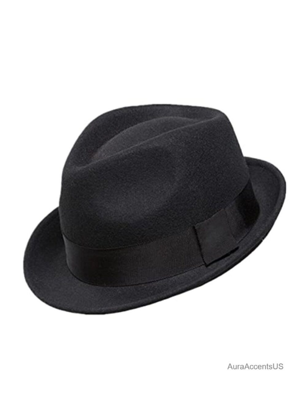 100% Wool Fedora Hat Short Brim Pinched Crown Satin Lined
